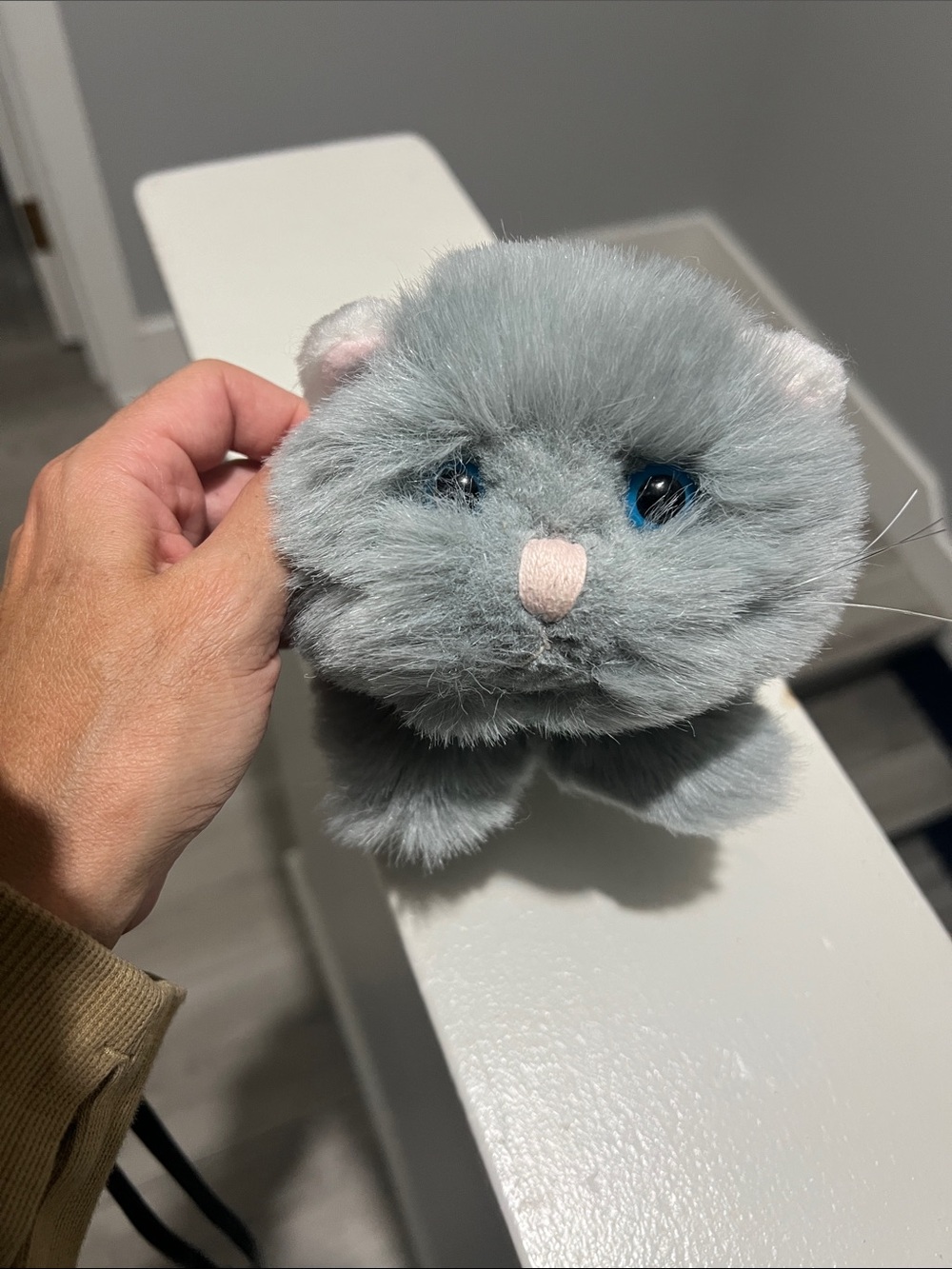 Rare 1980 GUND grey kitty cat rattle